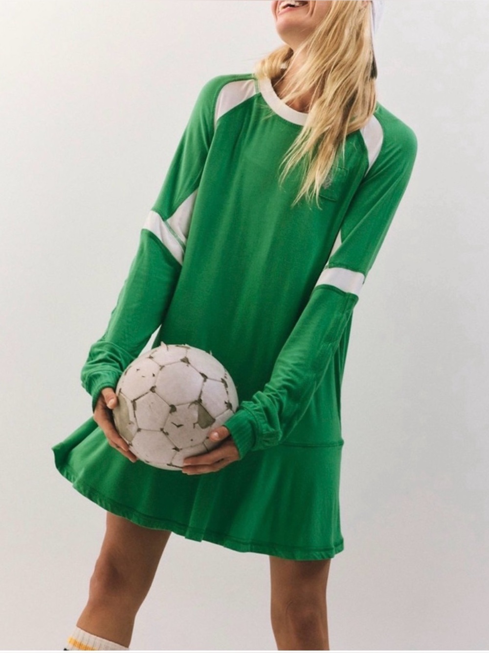FP Movement by Free People At Bat Layer Green Long Sleeve tee dress